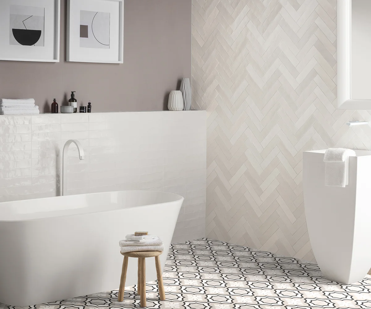 Espace Carrelage 53 Carreleur Chateau Gontier GZZ Color Art 21 07 BTH Greige Matt White Gloss Color 5 095 OK